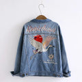 autumn behind the crane loose BF wind denim jacket short jacket female