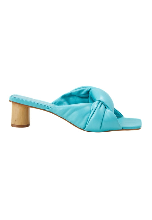 Tan Leather Mules Caroba – Women’s 4 cm Cylindrical Block Heel Slip-On