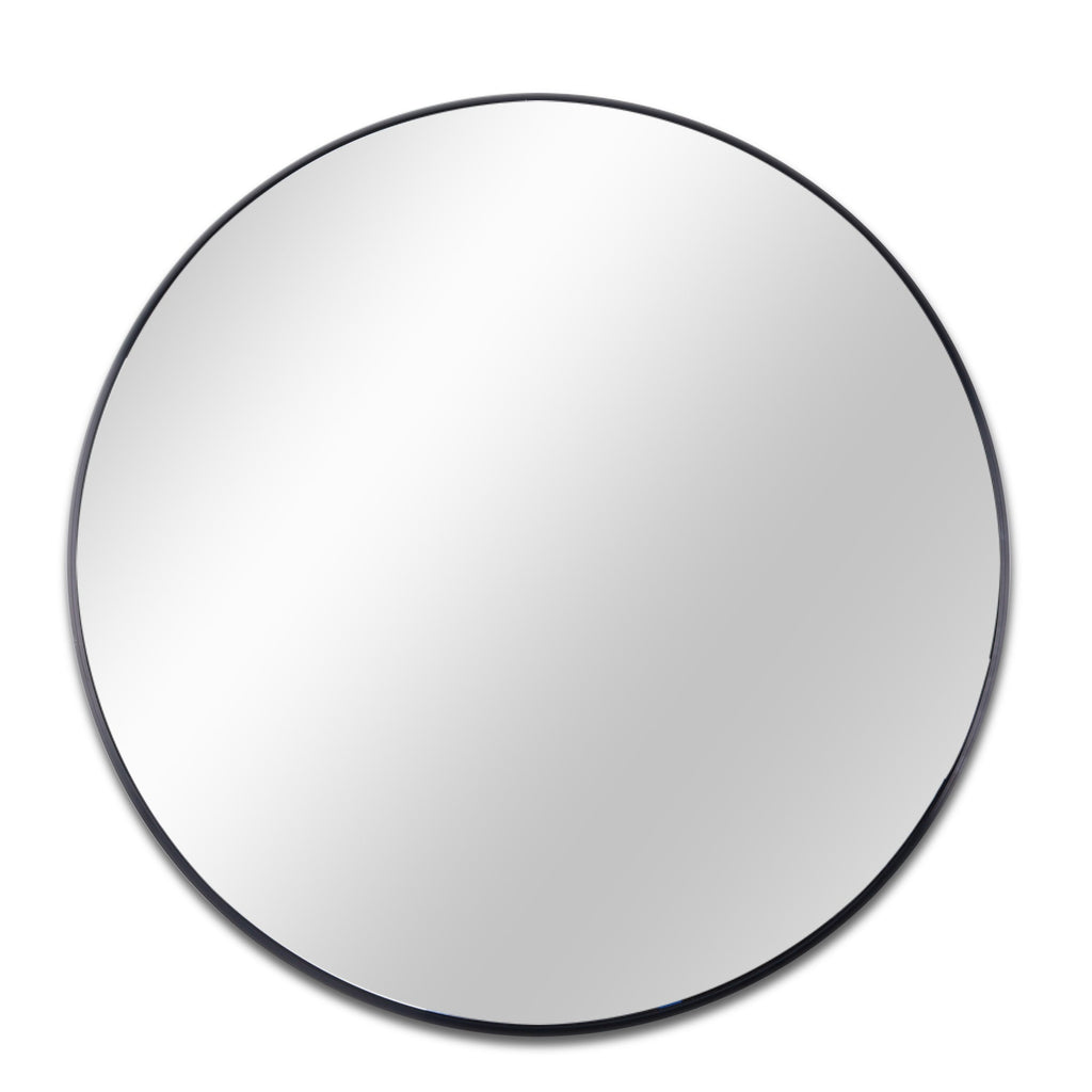 39 Inch Black Metal Framed Round Bathrrom Mirror for Wall.