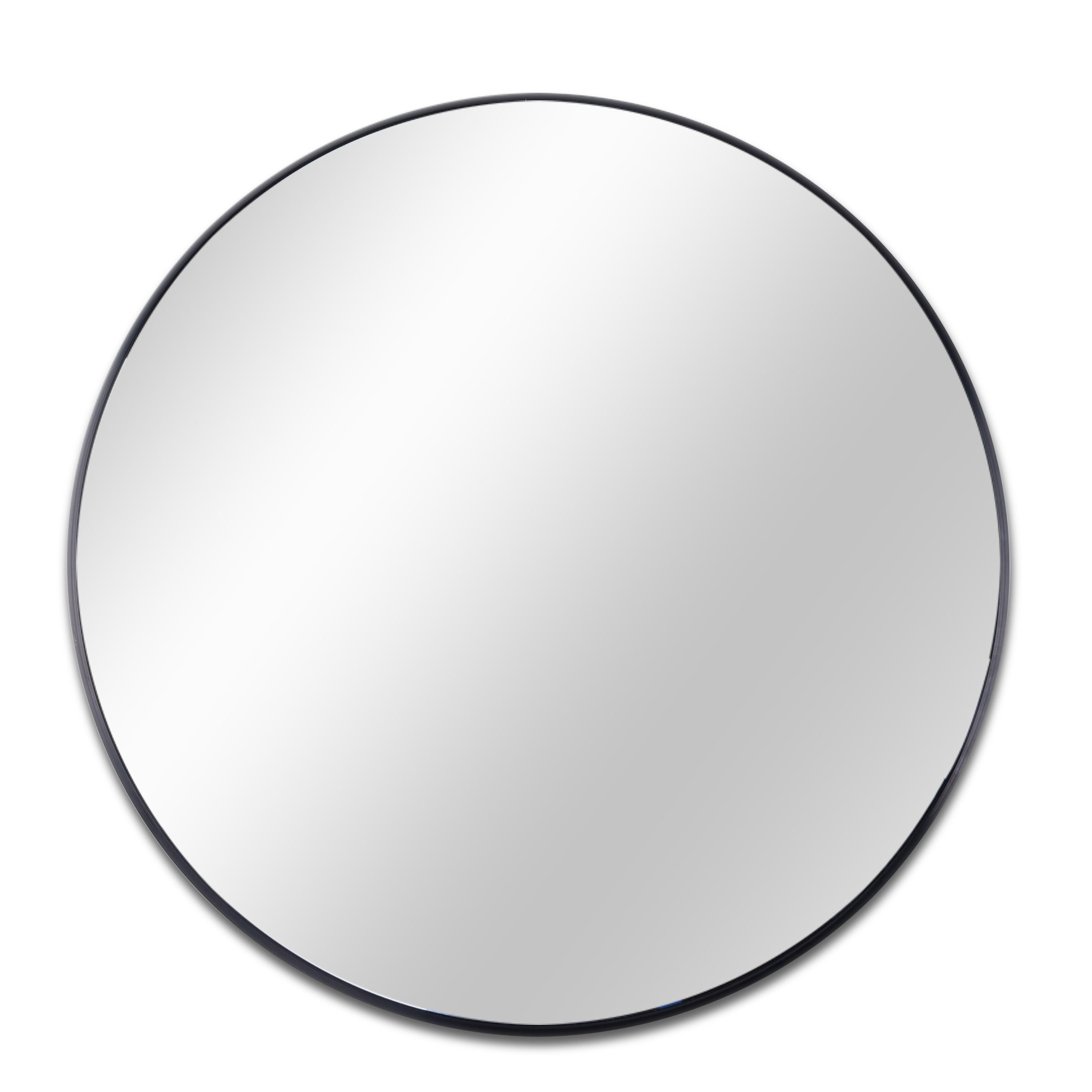 39 Inch Black Metal Framed Round Bathrrom Mirror for Wall.