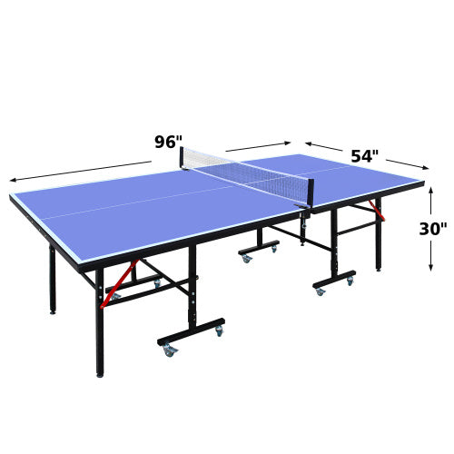 GameMaster™ – 8ft Mid-Size Foldable Ping Pong Table Set w/ Net,