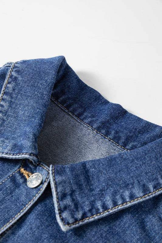 Denim Colorblock Patchwork Buttoned Jacket
