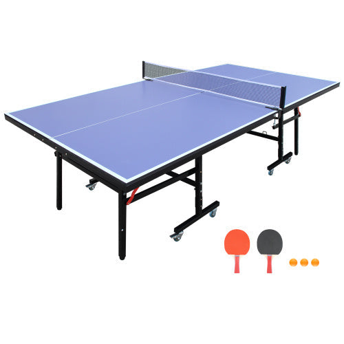 GameMaster™ – 8ft Mid-Size Foldable Ping Pong Table Set w/ Net,