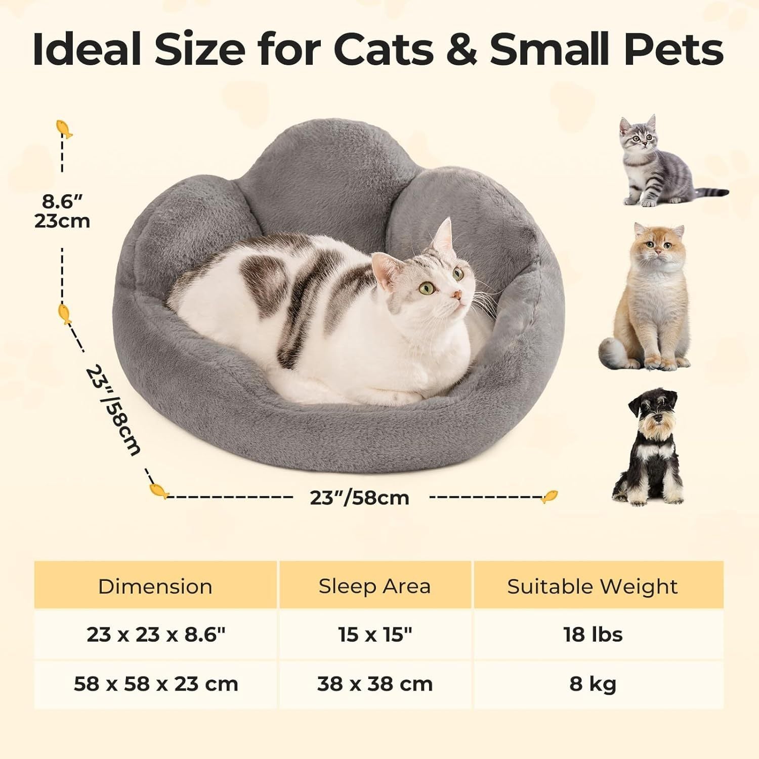 Ultra-Soft Snuggle Bed for Cats and Small Pups