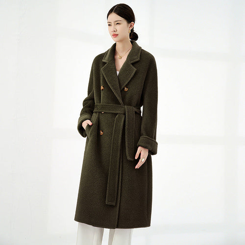 Solid Sail Sheep Camel Coat – Luxury & Warmth for Winter Elegance