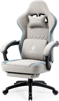 Grey Gaming Chair With Pocket Spring Cushion And Gel Pad