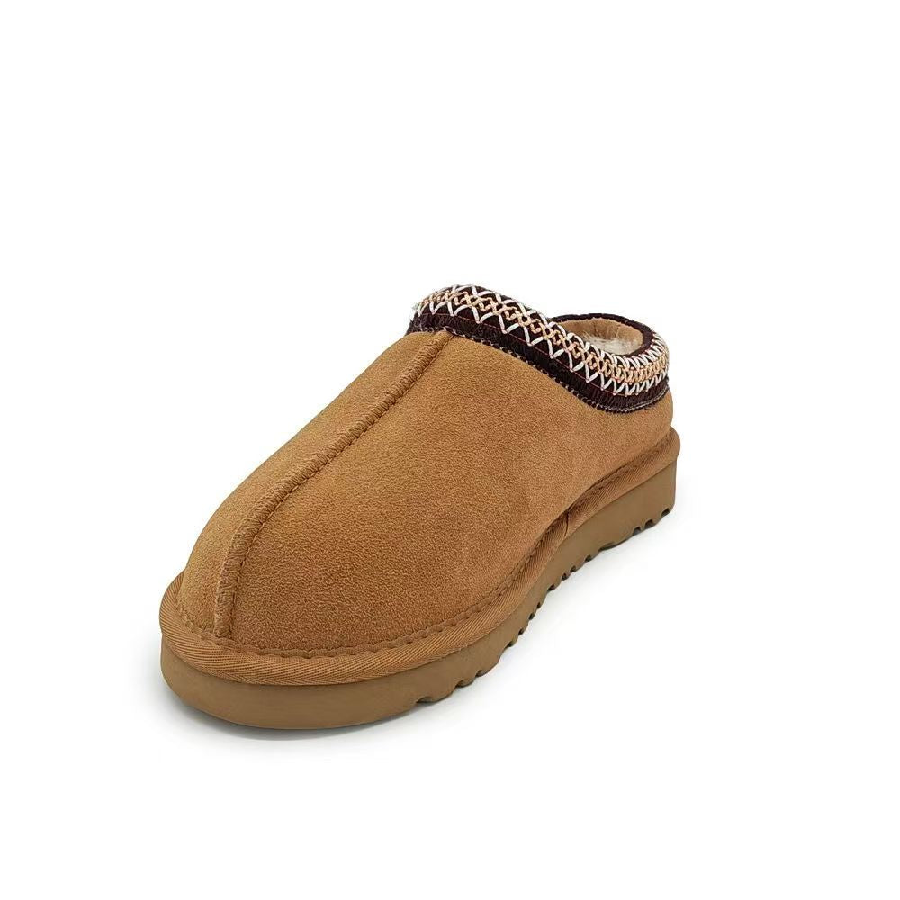 Furry Slip-On Woman Clogs Fuzzy Cozy Open-Back Snow Boots