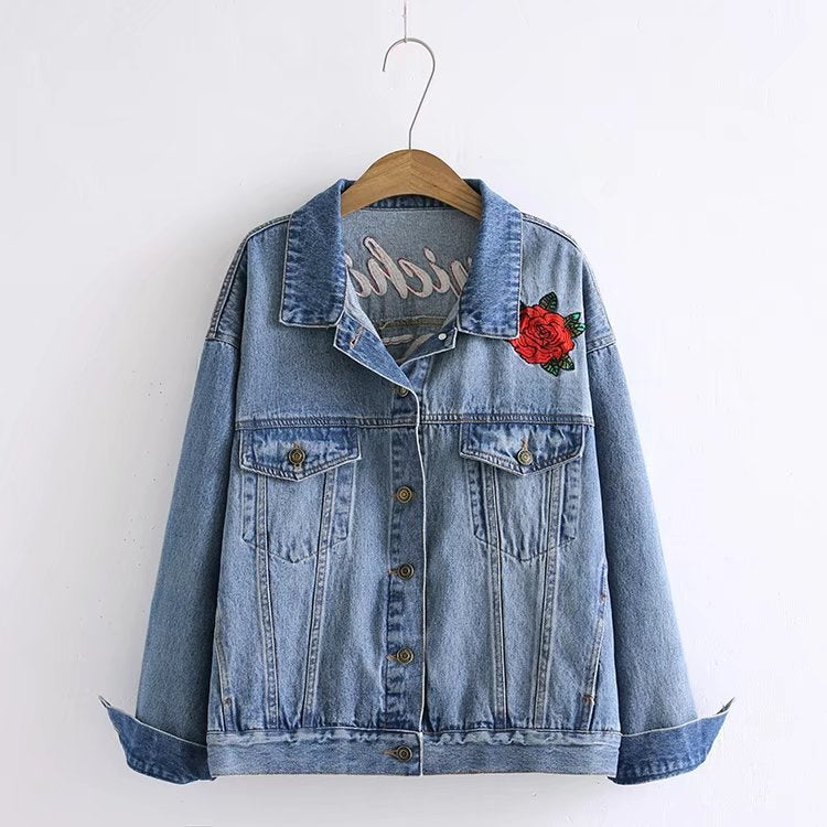 autumn behind the crane crane loose BF wind denim jacket short jacket female