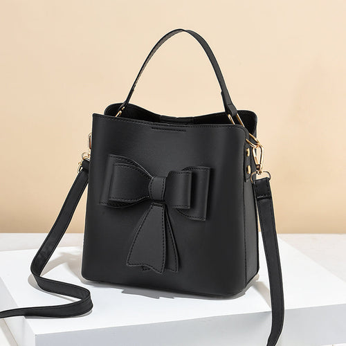 Classic Bucket Bow Women's Crossbody Bag - Large Capacity Portable