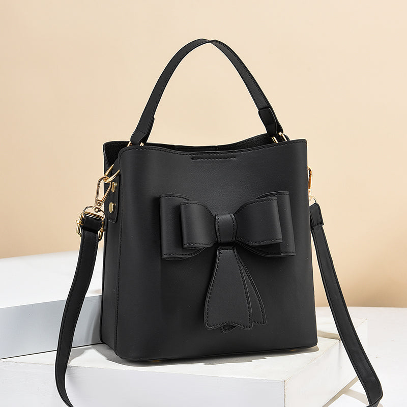 Classic Bucket Bow Women's Crossbody Bag - Large Capacity Portable