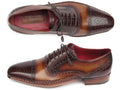 Paul Parkman Heren Captoe Oxfords Bruin Handgeschilderde Schoenen