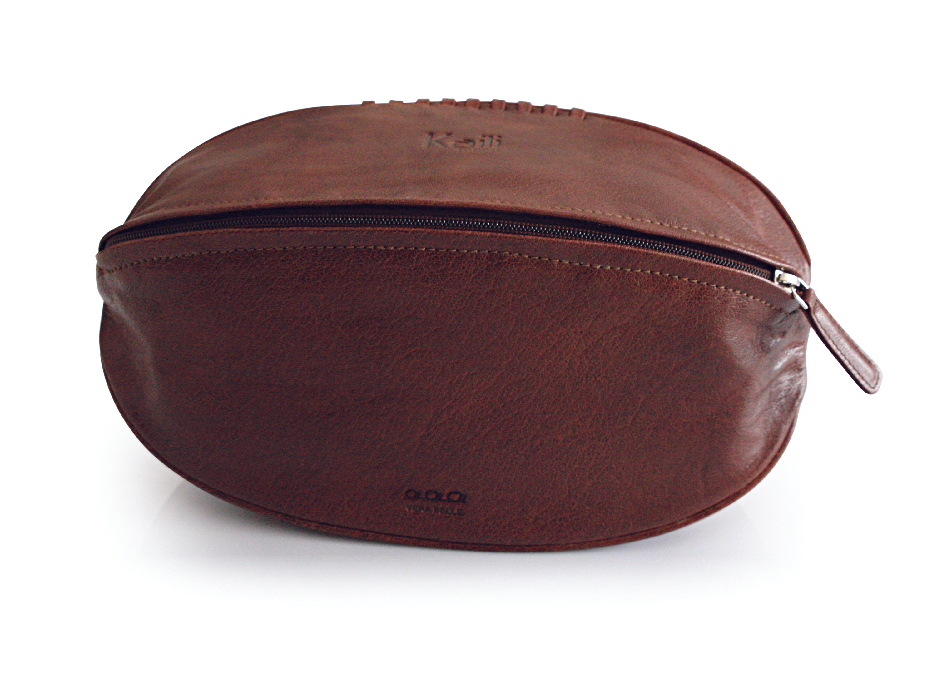 K0011BB | Beauty Case "Palla da Rugby" in Vera Pelle - Colore: Testa