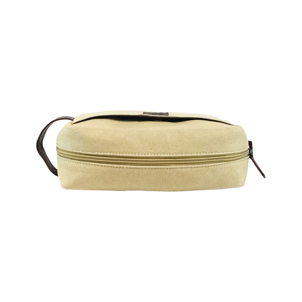 K0014GB | Beauty Case in Canvas/Vera Pelle pieno fiore, volanata.
