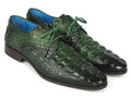 Paul Parkman Heren Groene Derby Schoenen van Krokodillenleer met Textuur