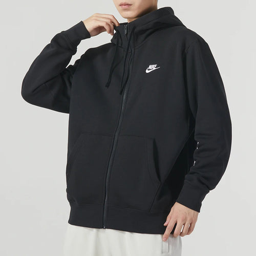 Nike Men's Sportswear Knitted Casual Wear Hooded Cardigan Fleece-Lined