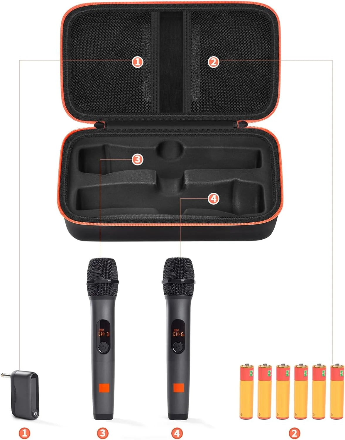 Portable Eva Wireless Microphone Storage Bag Carrying Case Compatible
