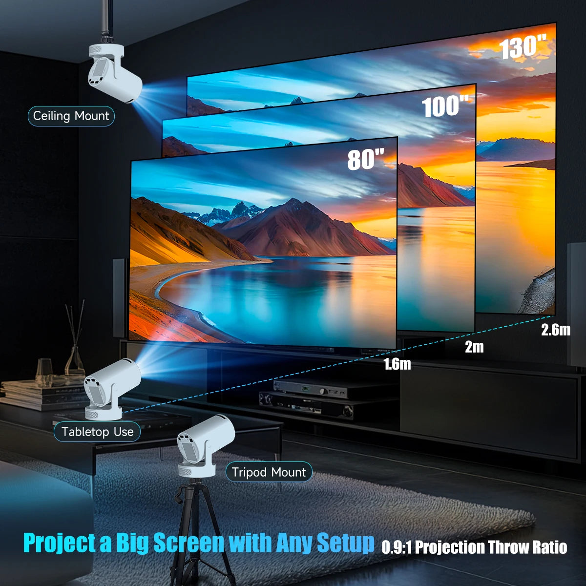 Magcubic 8K HY300 Pro + Projector Built in 5W Speaker 1280*720P