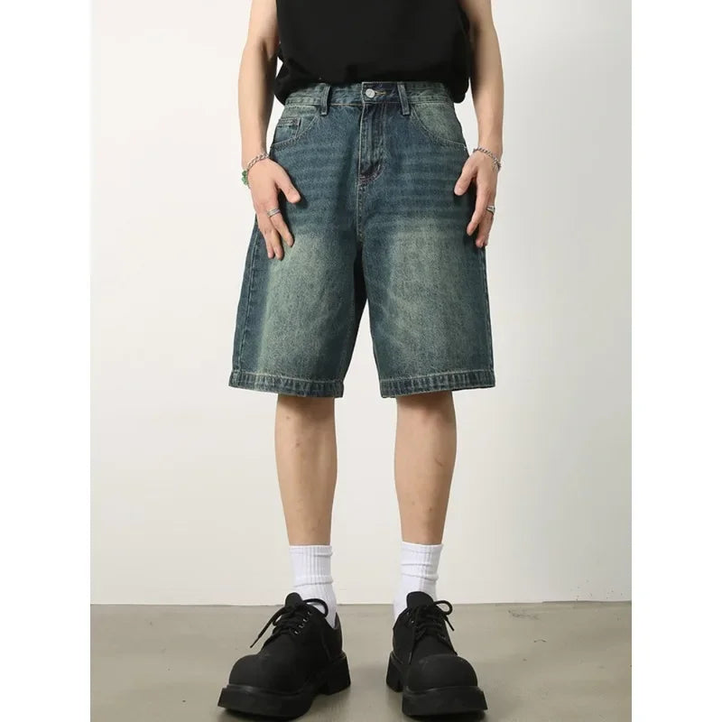 Botvotee S-3XL Summer Men's Denim Shorts Jeans Solid Color Straight