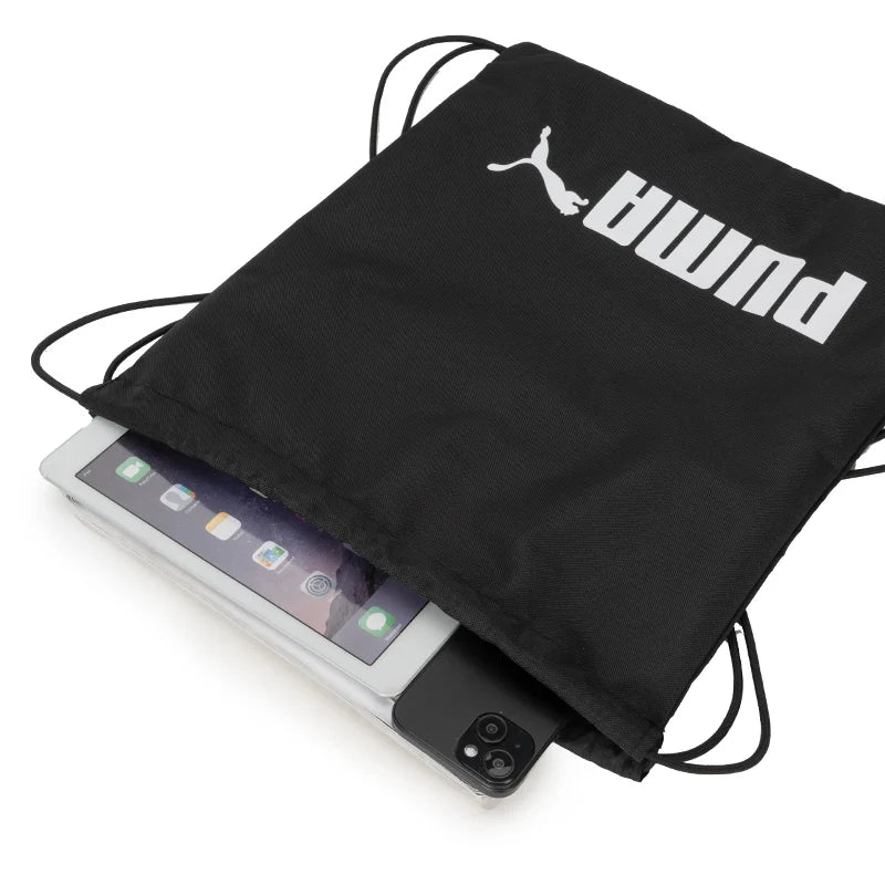 Puma Men's and Women's Bags Black Drawstring Bag Sports Fitness Bag