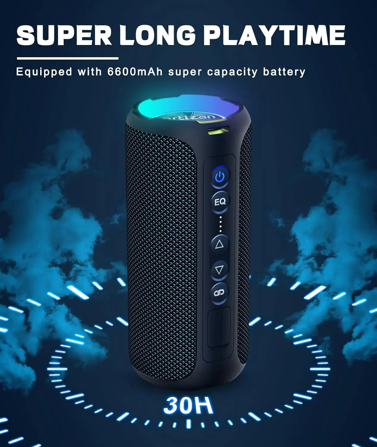 Ortizan Bluetooth Speakers 40W Enhanced Bass Portable Outdoor Wireless