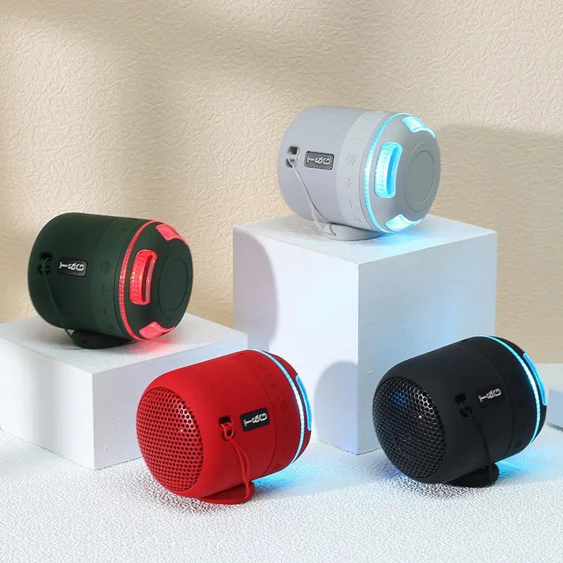 Mini Bluetooth Speaker LED Light Wireless Bass Box Player Stereo