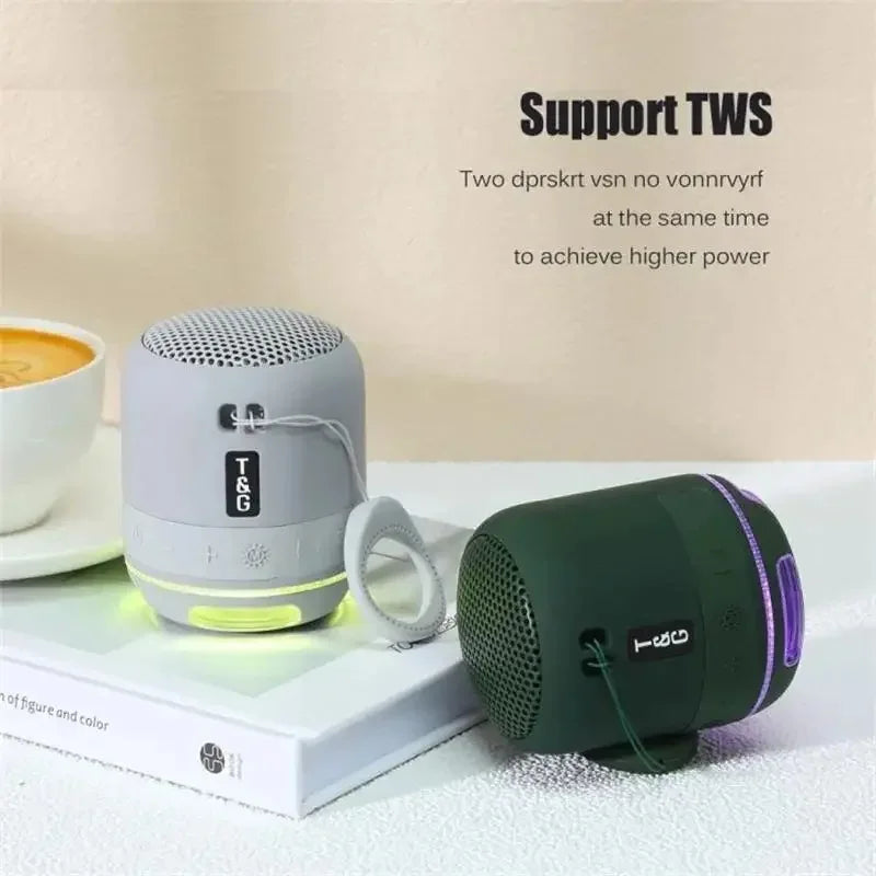 Mini Bluetooth Speaker LED Light Wireless Bass Box Player Stereo