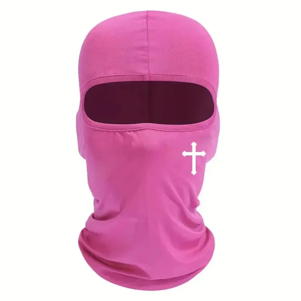 Black Cross Face Ski Mask - Breathable for Cycling, Motorcycling,
