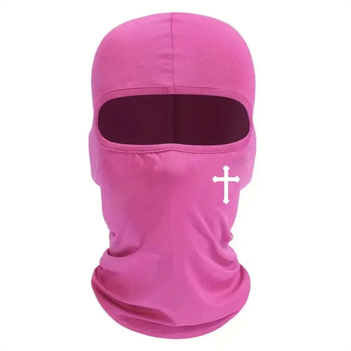 Zwart skimasker met kruis - Ademend voor fietsen, motorrijden,