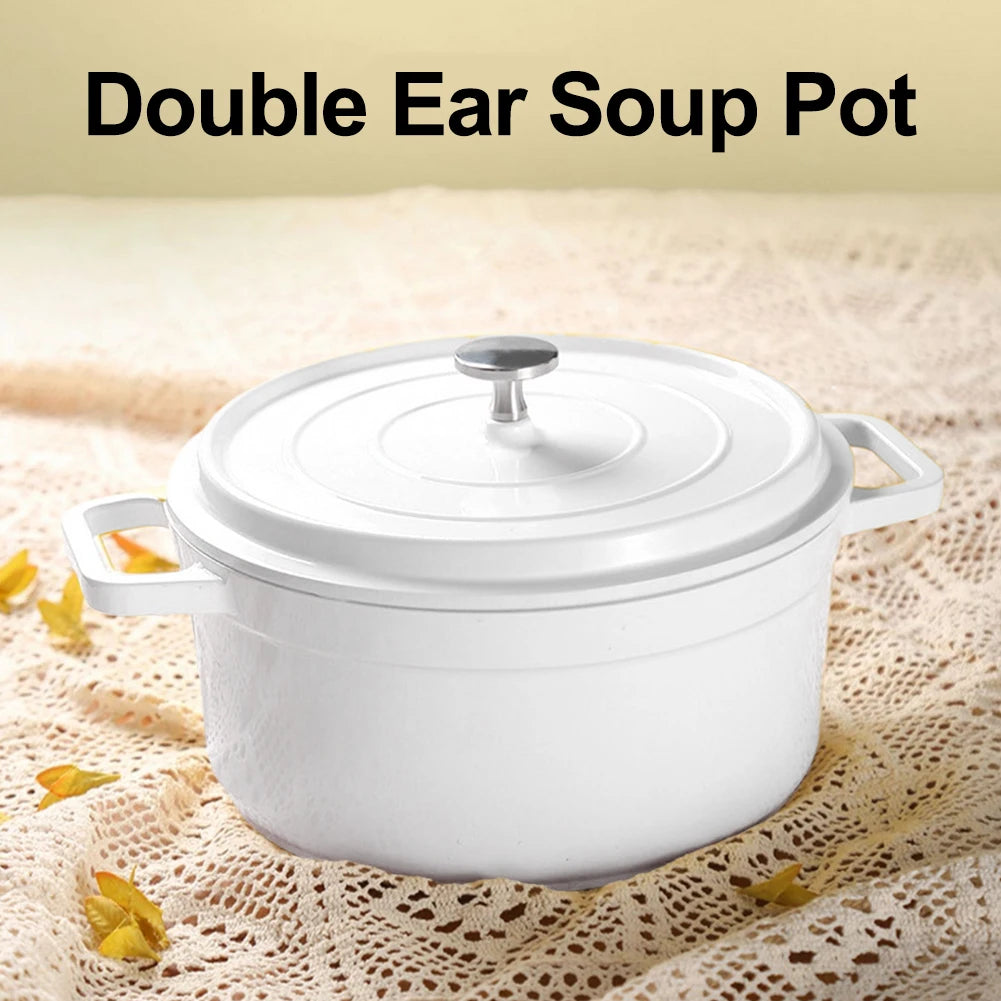 Enameled Cast Aluminum Dutch Oven with Lid Home Kitchen Enamel Stock