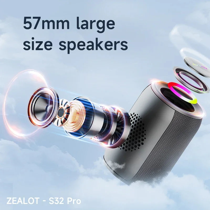 Zealot S32 pro Bluetooth Wireless Outdoor Portable Subwoofer Speaker