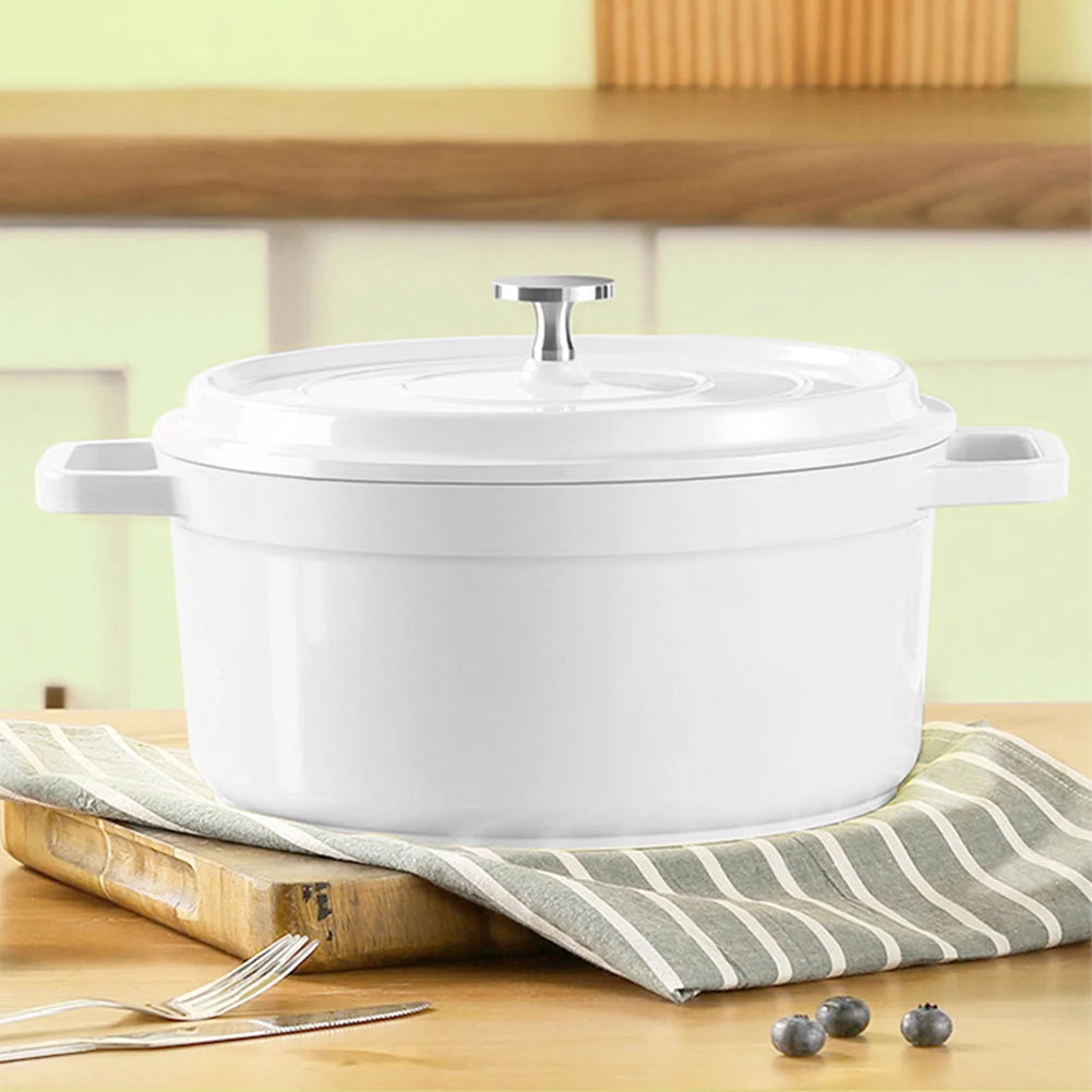 Enameled Cast Aluminum Dutch Oven with Lid Home Kitchen Enamel Stock