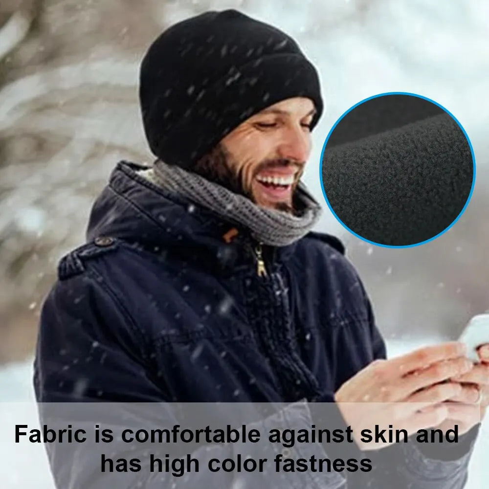 Warm Winter Skull Cap Soft Polar Fleece Hat Thick Windproof Cap