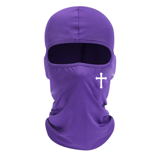 Black Cross Face Ski Mask - Breathable for Cycling, Motorcycling,