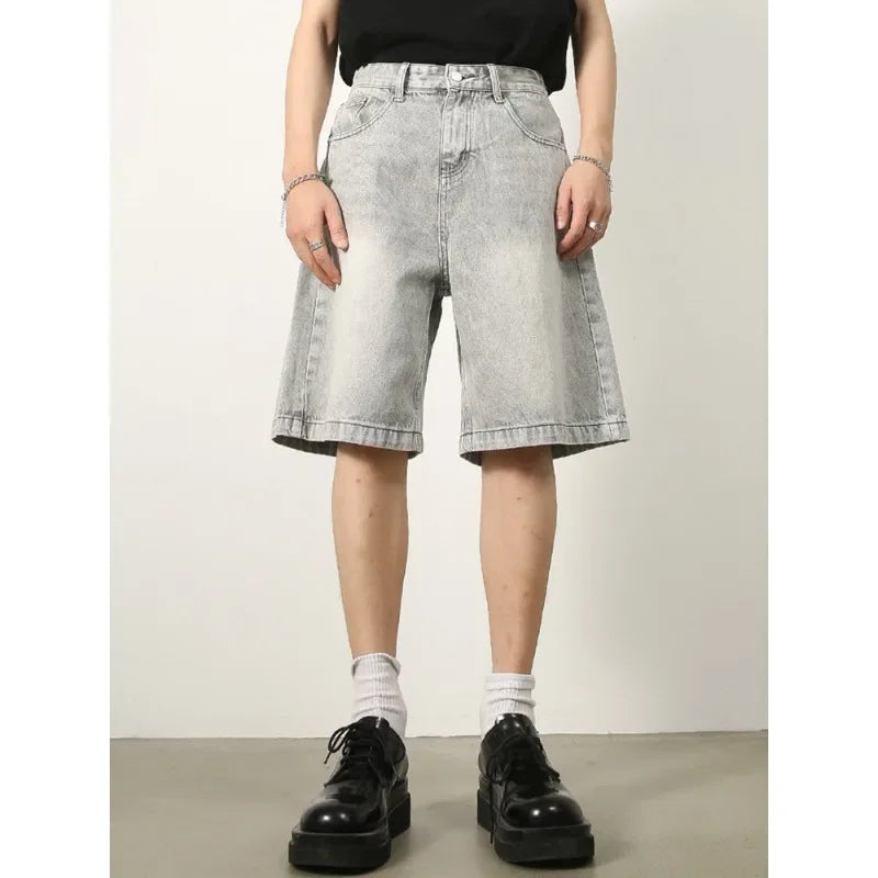 Botvotee S-3XL Summer Men's Denim Shorts Jeans Solid Color Straight