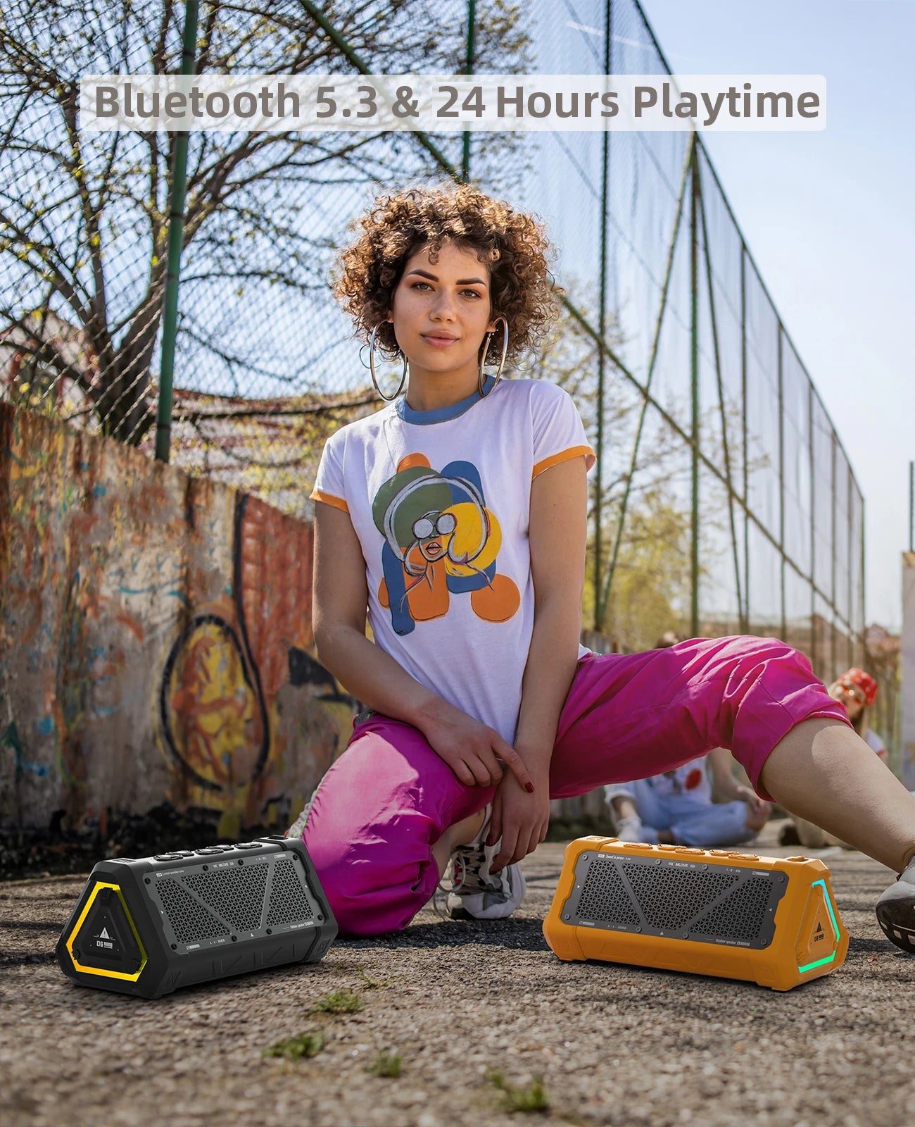 MLOVE P3 Outdoor Bluetooth Speaker, 40W Output Power Bluetooth 5.3