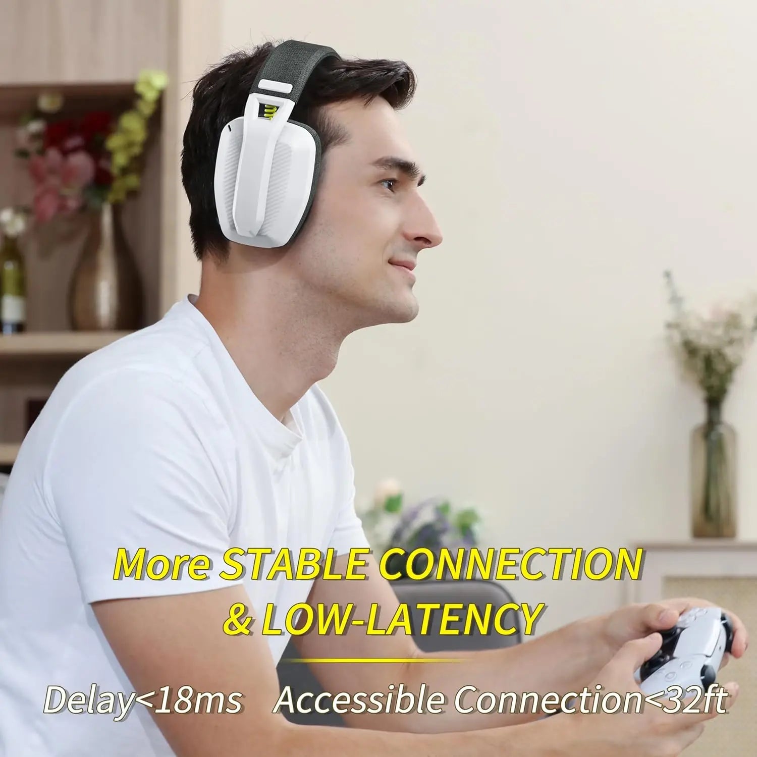 BINNUNE BW06 2.4GHz Wireless Gaming Headset with Mic for PS5 PS4 PC