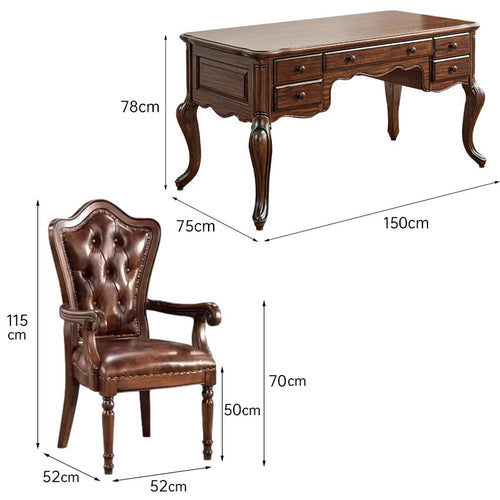 XL black walnut American retro study desk all solid wood exquisite