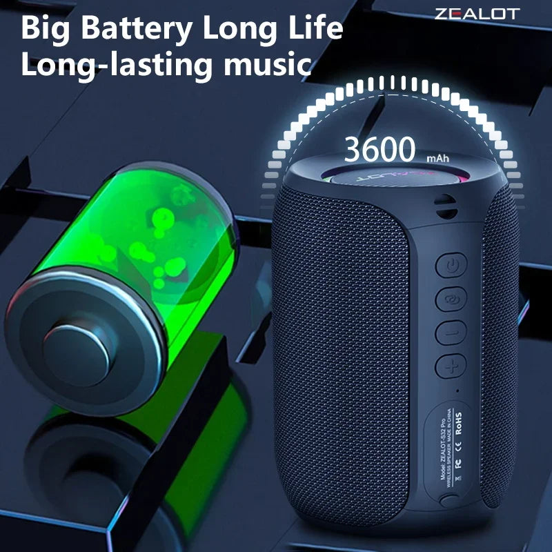 Zealot S32 pro Bluetooth Wireless Outdoor Portable Subwoofer Speaker
