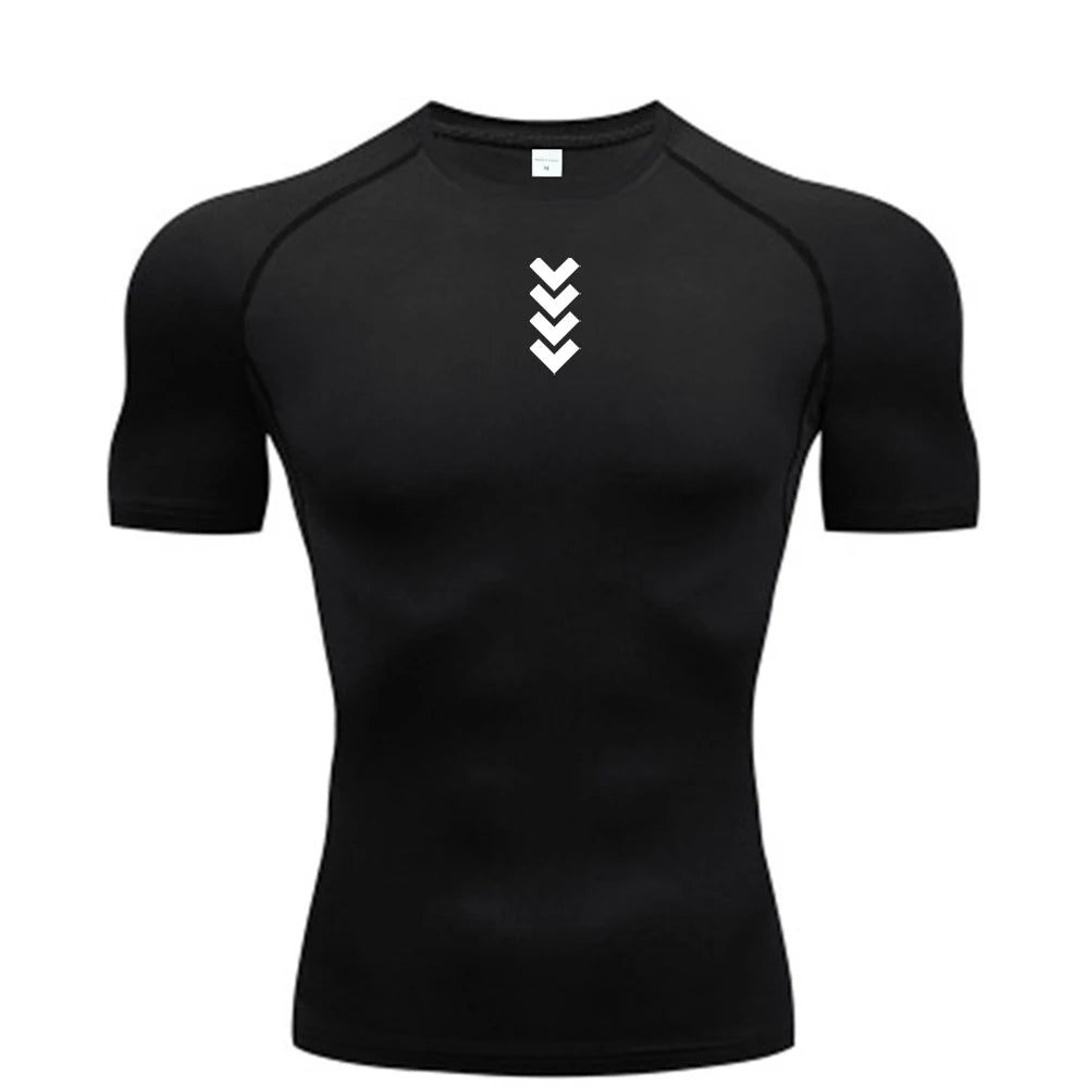 2024 Men's Compression Long Sleeve Black Gym Workout T-Shirt, Quick