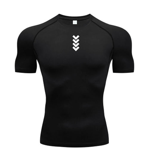 2024 Men's Compression Long Sleeve Black Gym Workout T-Shirt, Quick