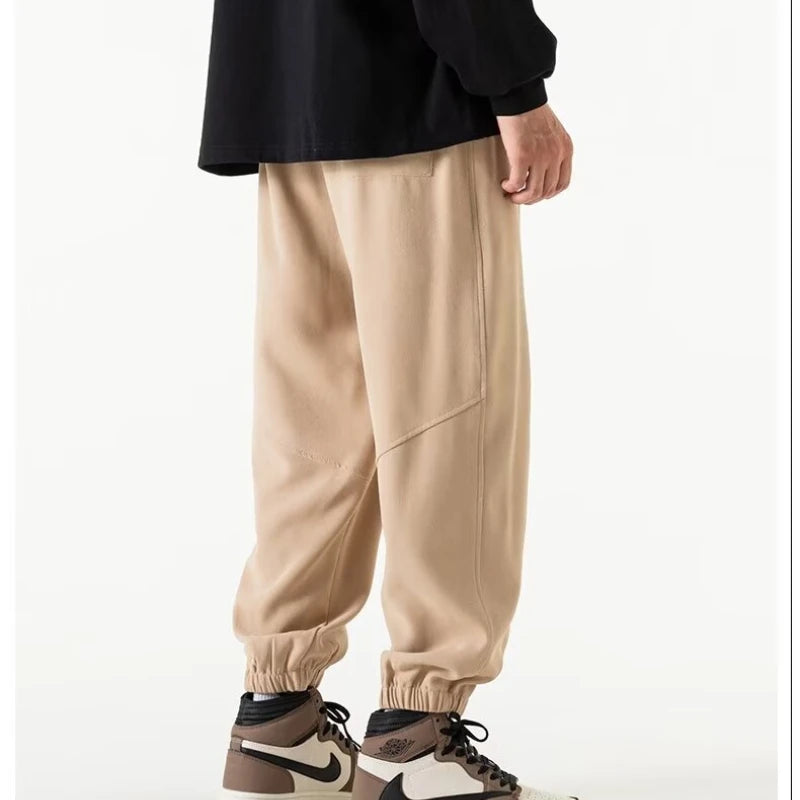 S-5XL Men's Sweatpants Solid Loose Fit Mens Pants Autumn Fashion Blue