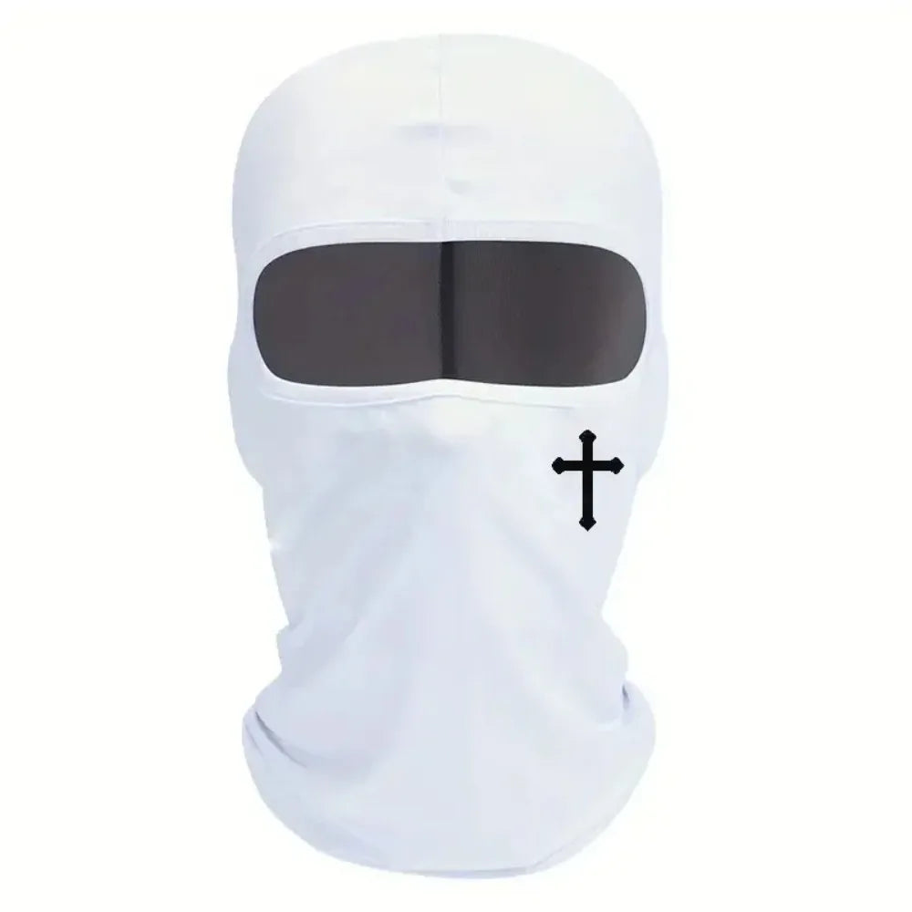 Black Cross Face Ski Mask - Breathable for Cycling, Motorcycling,