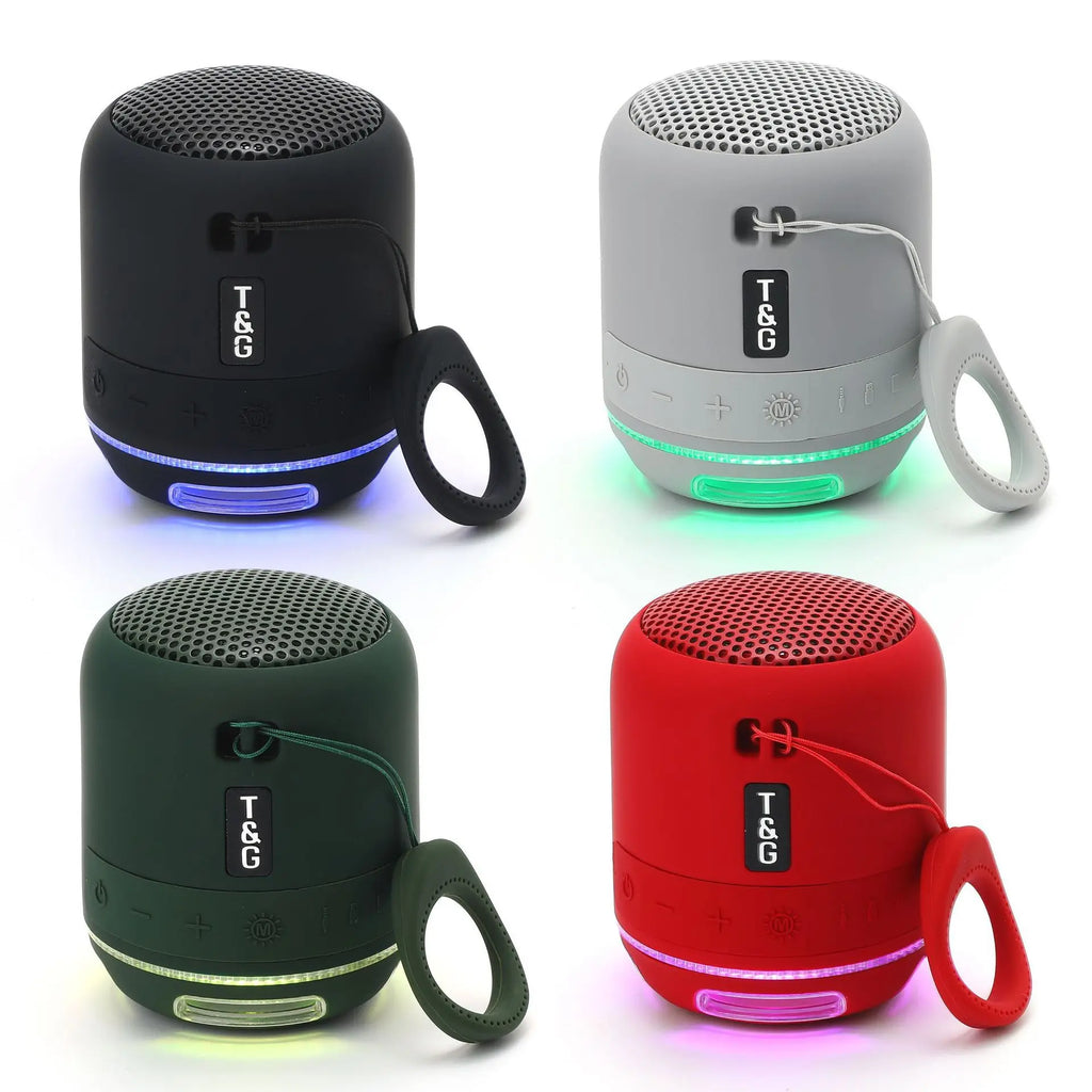 Mini Bluetooth Speaker LED Light Wireless Bass Box Player Stereo