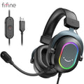 Fifine Dynamic RGB Gaming Headset with Mic Over-Ear Headphones 7.1