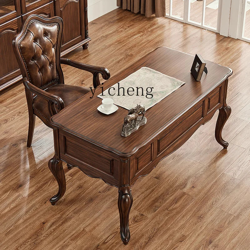 XL black walnut American retro study desk all solid wood exquisite