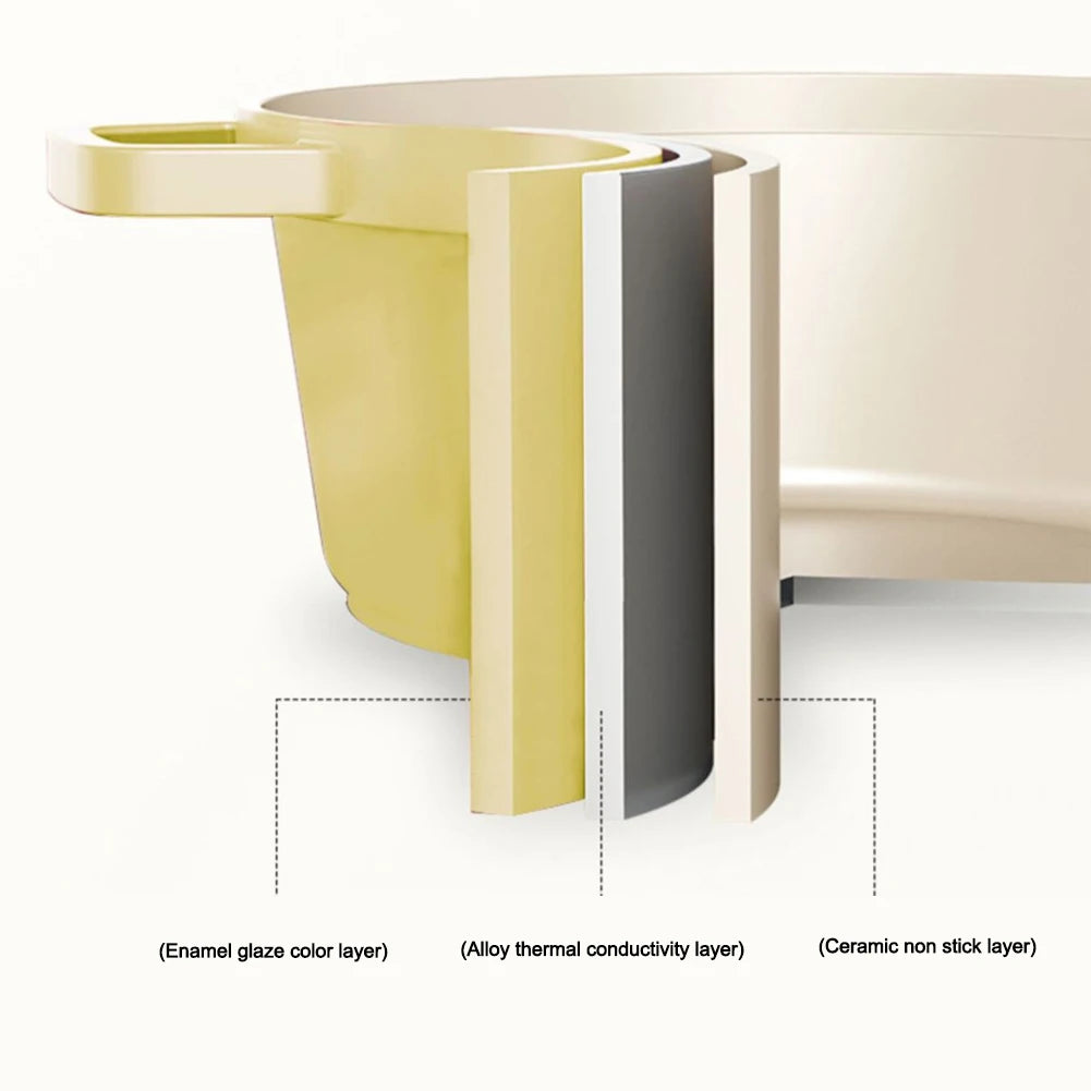 Enameled Cast Aluminum Dutch Oven with Lid Home Kitchen Enamel Stock