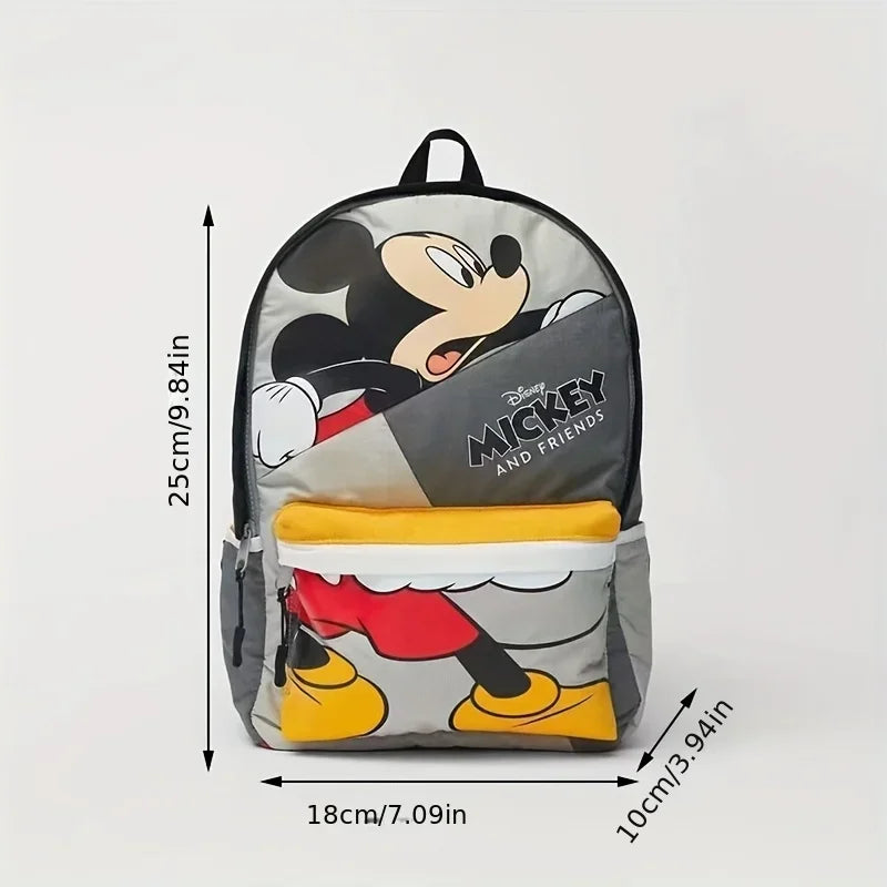 Mickey Mouse Canvas Backpack Casual Anime Style Lightweight Travel