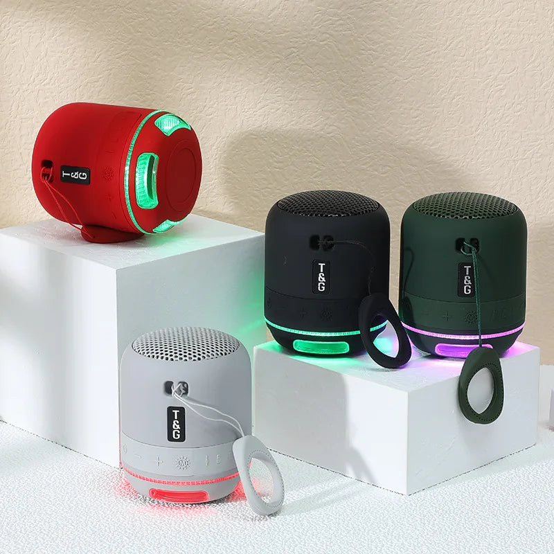 Mini Bluetooth Speaker LED Light Wireless Bass Box Player Stereo
