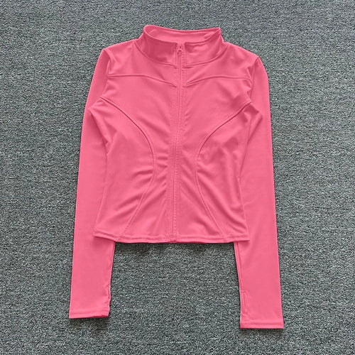 Women Sport Jacket Long Sleeve Shirt Workout Coat Gym Training