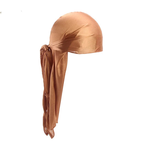 Men's Silky Turban Head Wrap Hat Wig For Men Women Satin Couple Biker